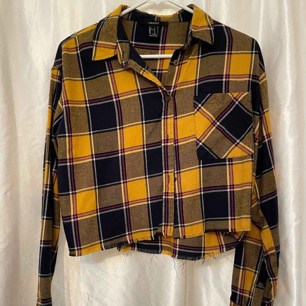 Cropped button up flannel